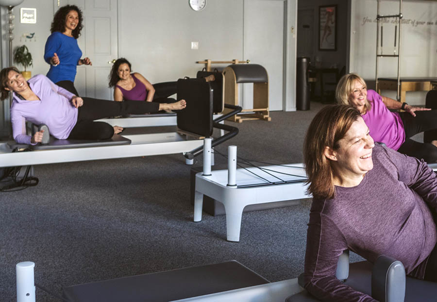 Pilates reformer class at CORE and MORE  Pilates Studio in Wilbraham MA